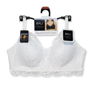 Bali Womens Beautifully You Lace Wireless Bra Size 3XL Colour White